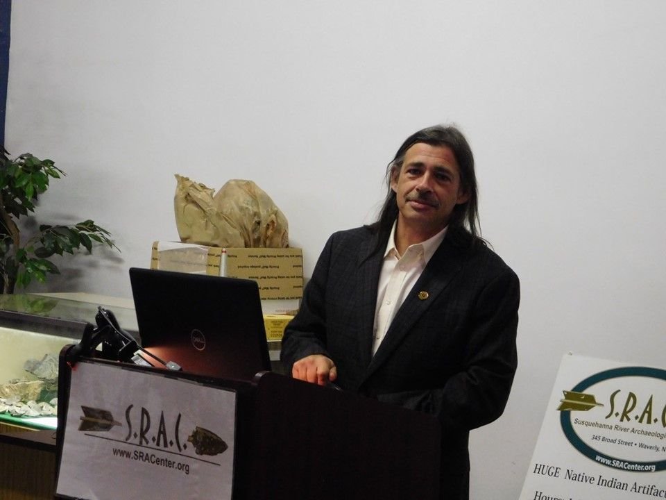 David Moyer giving a presentation at the Susquehanna River Archaeological Center
