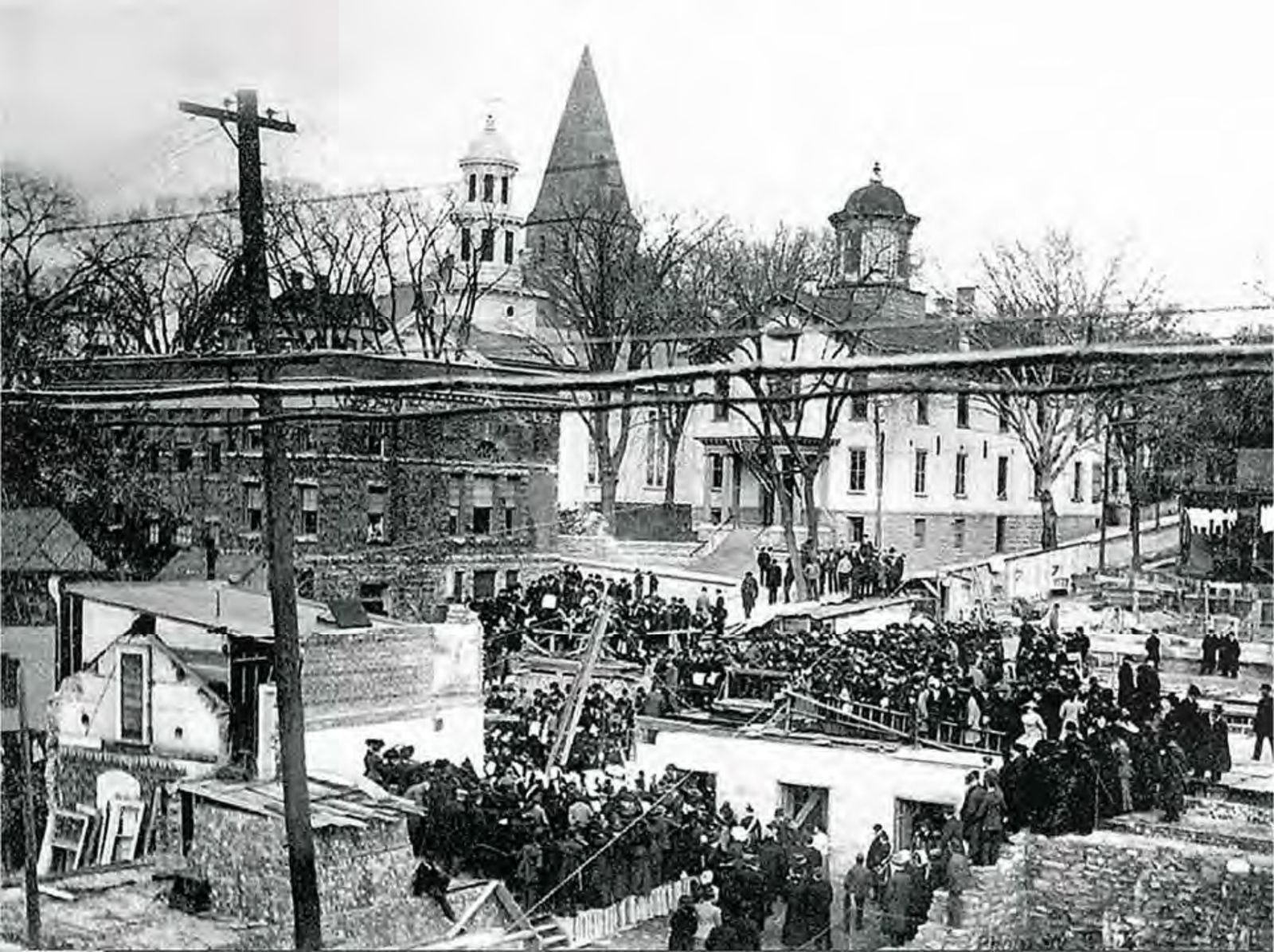 Cornerstone ceremony for the new Greene County jail and courthouse, November 12, 1908 (Gallt 1915).