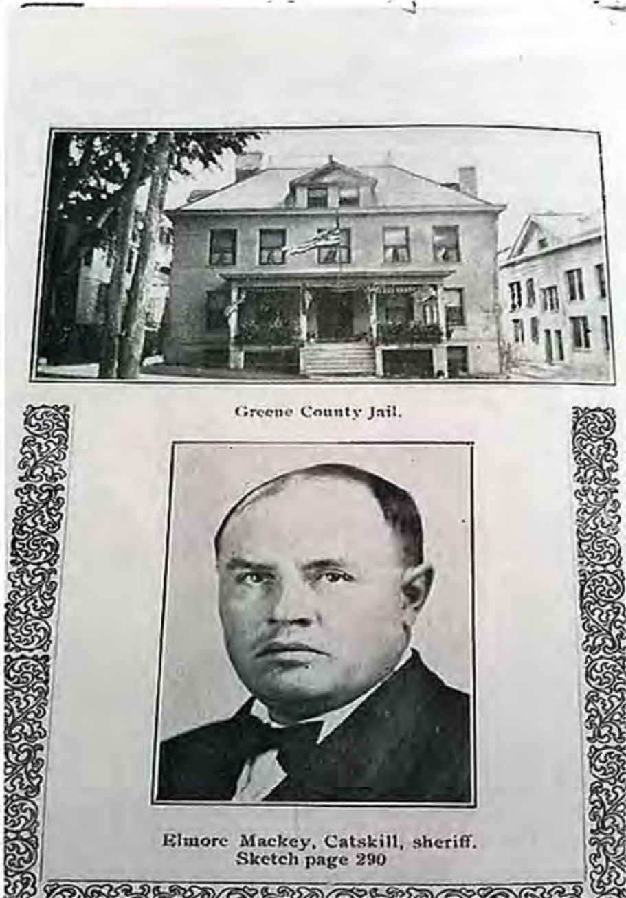 The Sheriff’s Residence and Sheriff Elmore Mackey, circa 1910 (Gallt 1915).