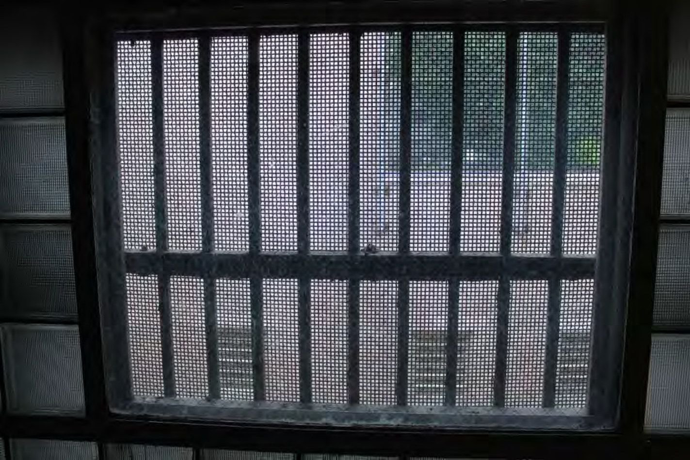 South cell block hallway, where the south wall is separating from the main structure.