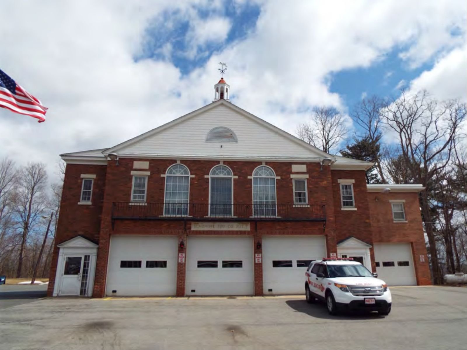 The Schonowe firehouse, facing east.
